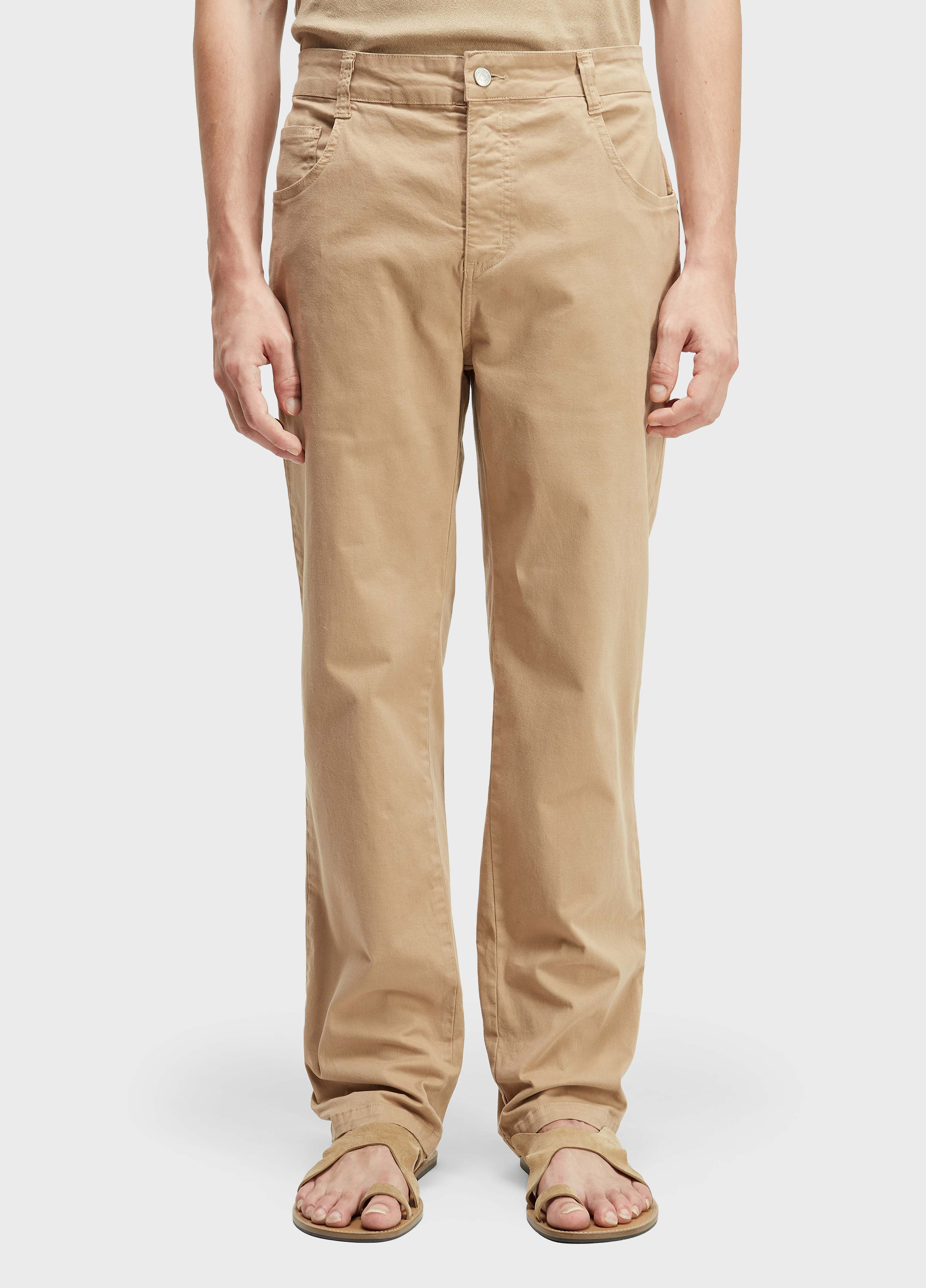 CALCA DENIM E-COLOR CAQUI