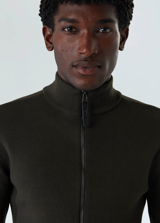 SWEATER TRICOT ZIPPED COTTON