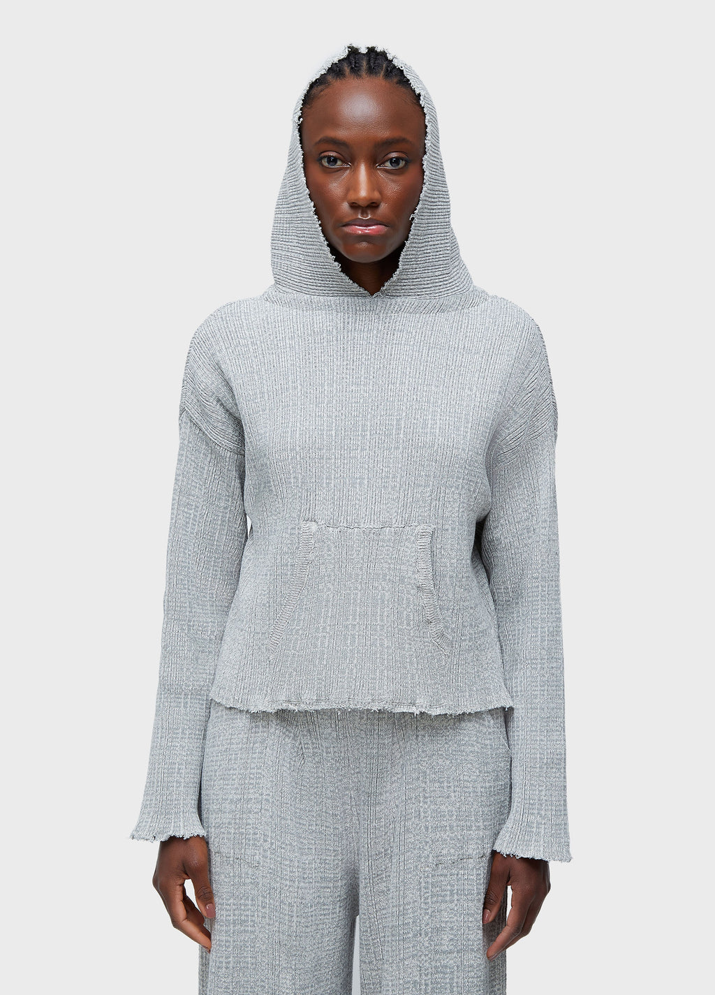 CASACO TRICOT CAPUZ FRAYED