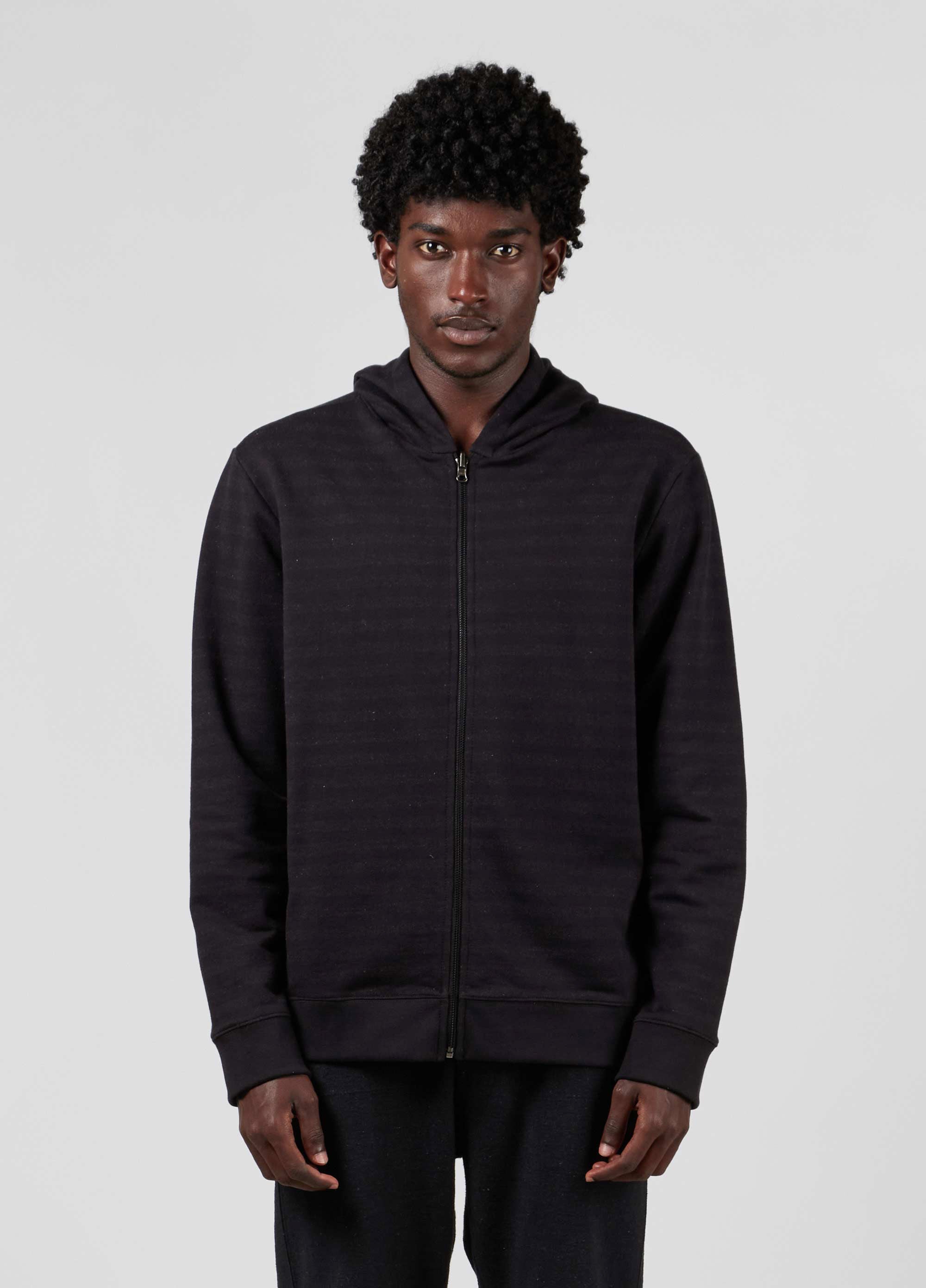 CASACO DOUBLE STRIPPED HOOD ZIPPER PRETO/OCRE