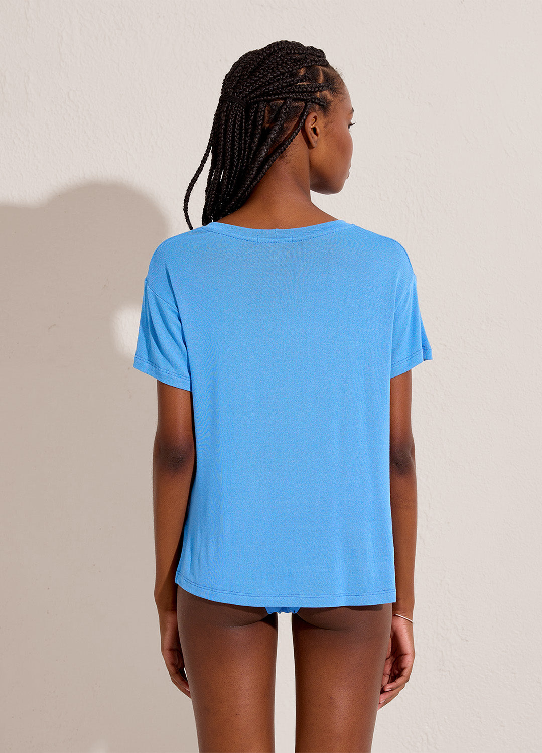 BLUSA QUADRI TRICOT AZUL LAGO
