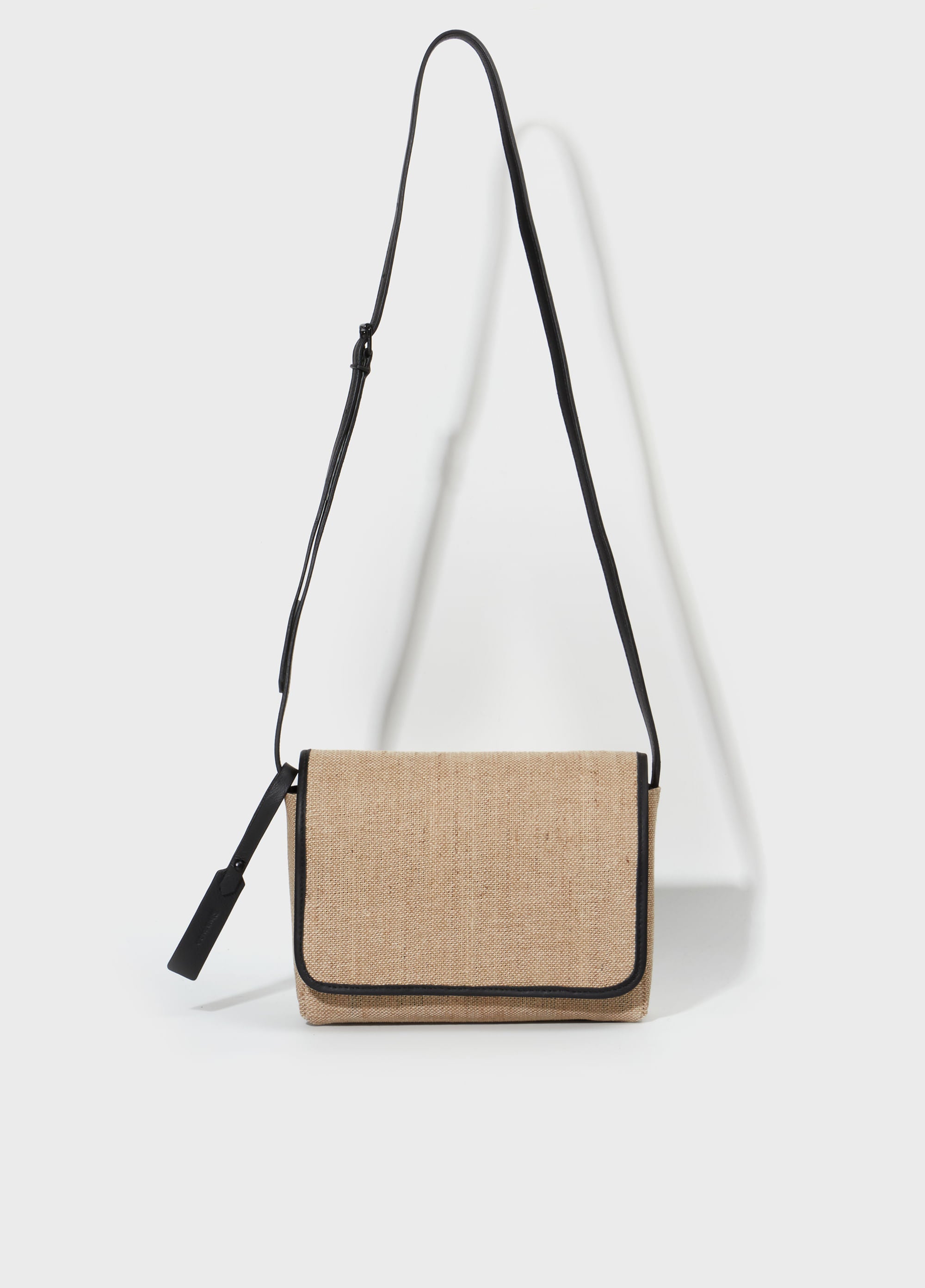 BOLSA CARTEIRO JUTA NATURAL/PRETO