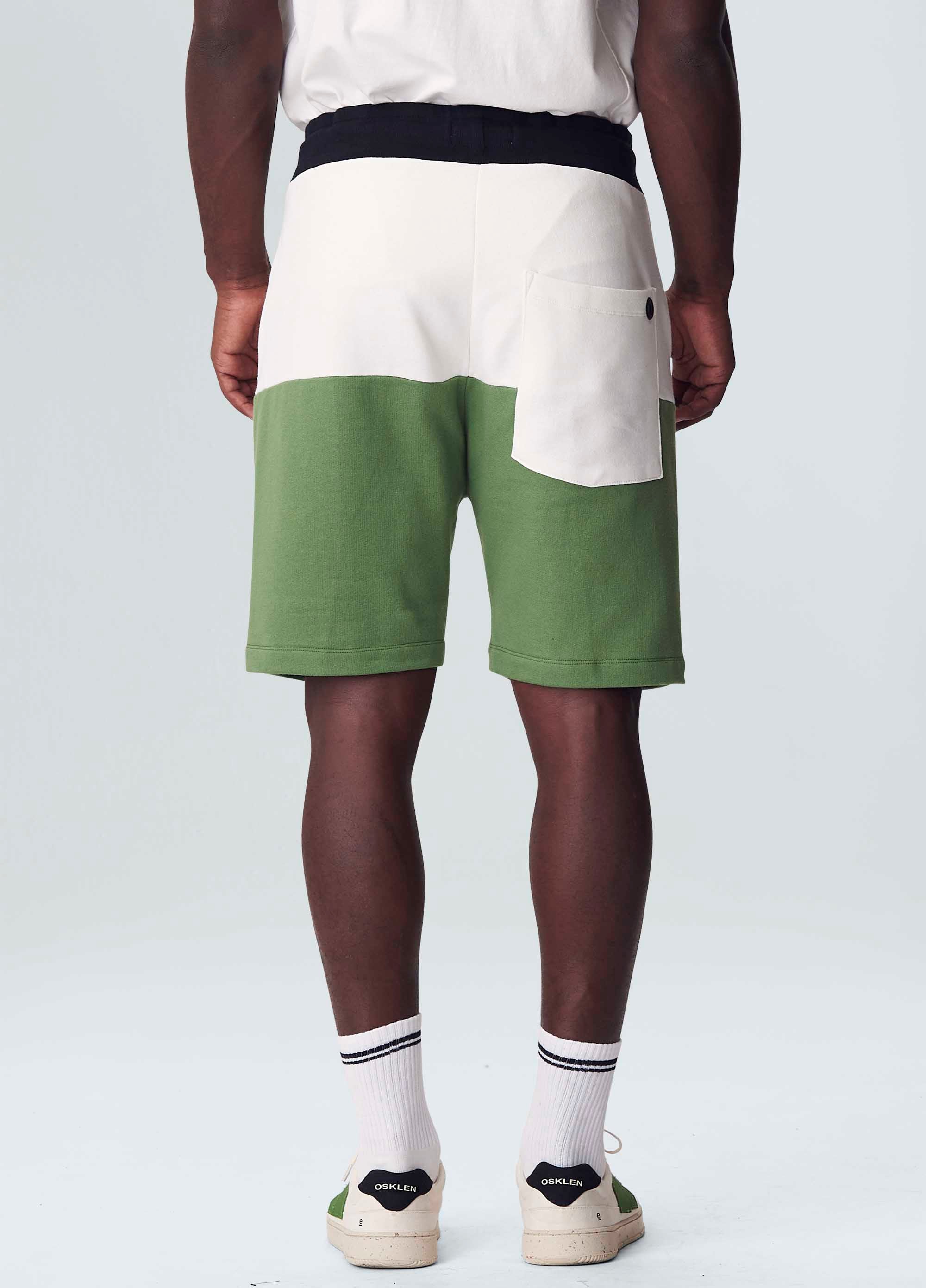 BERMUDA CASUAL MASC BICOLOR OFF-WHITE/VERDE CACTUS