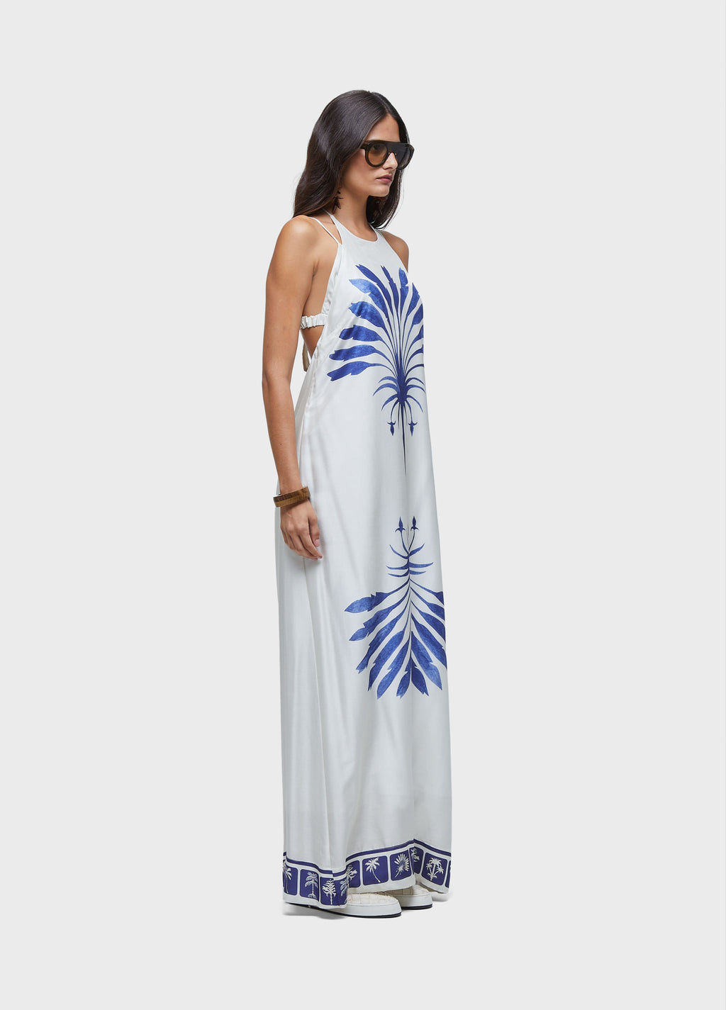 VESTIDO NADADOR AZULEJO OFF-WHITE/AZUL