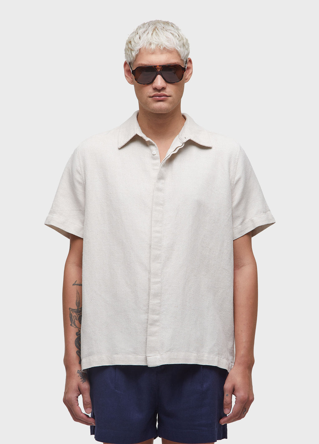 CAMISA LINEN TEXTURE MC NATURAL