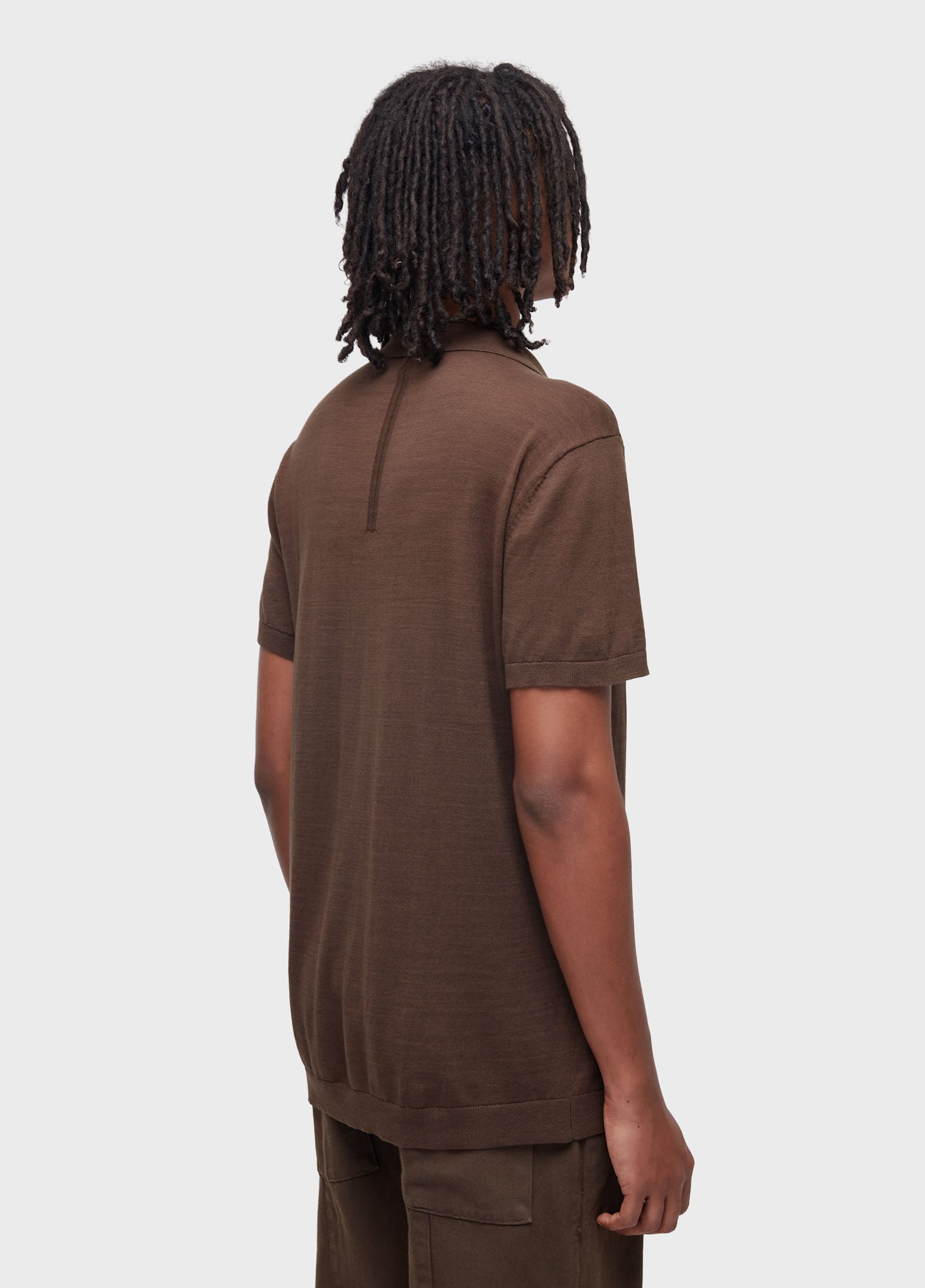 MENS CLASSIC COTTON POLO SHIRT MARROM NOZ