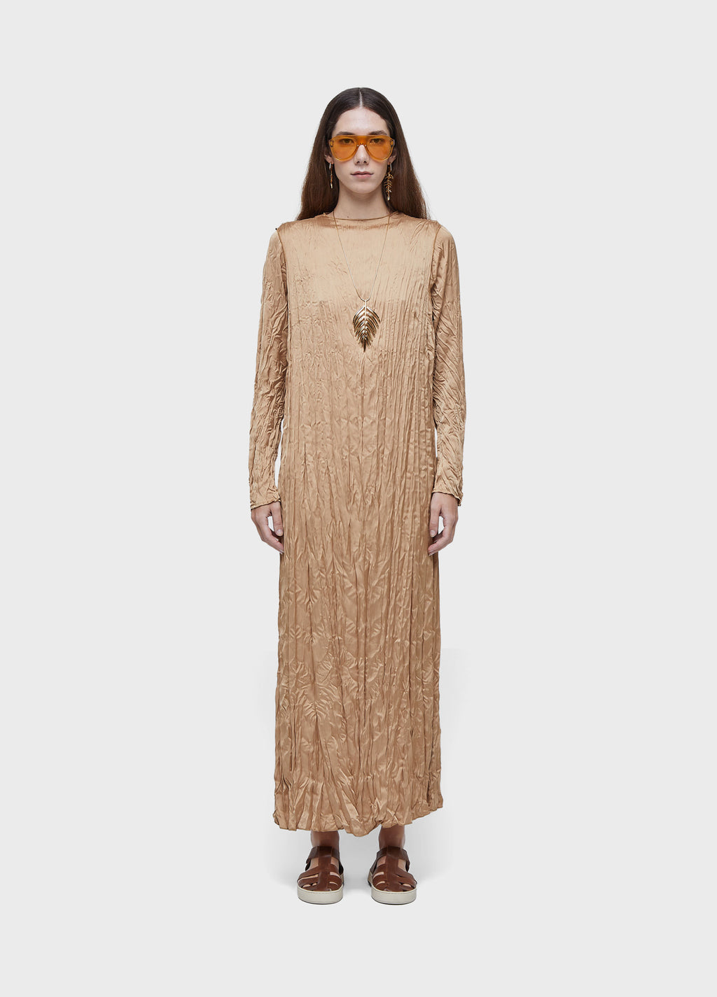 VESTIDO WRINKLED SATIN DOUBLE FACE