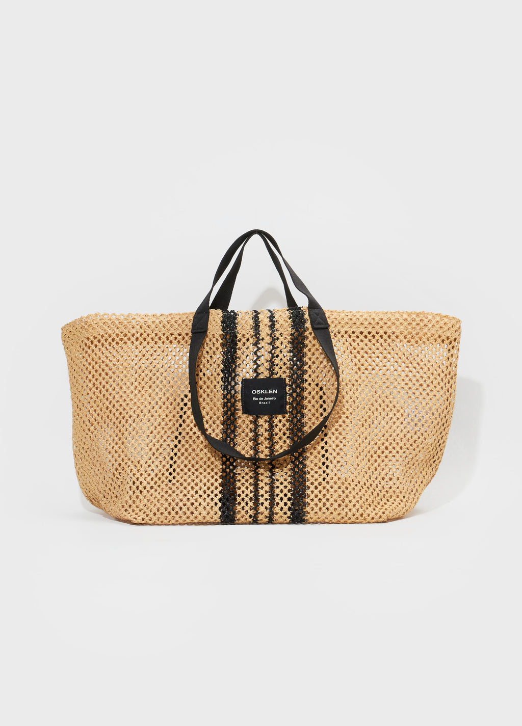 BOLSA TOTE TELA PRANCHAO NATURAL/PRETO