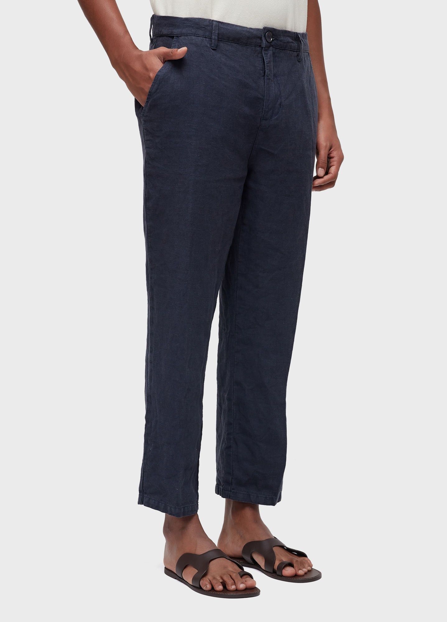 CALÇA AFAIATARIA NEW LINEN CLASSIC MARINHO