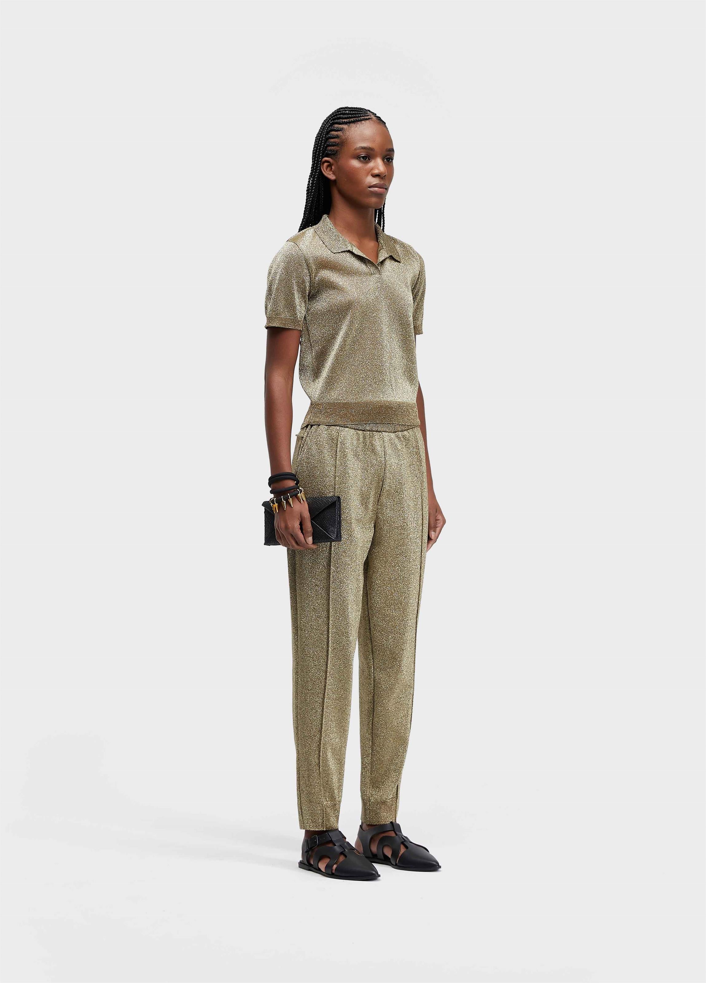 BLUSA POLO TRICOT DOURADO