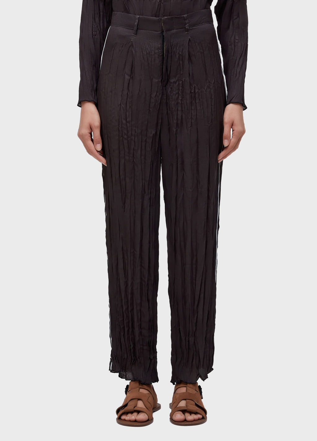 CALÇA RETA WRINKLE SATIN DOUBLE FACE