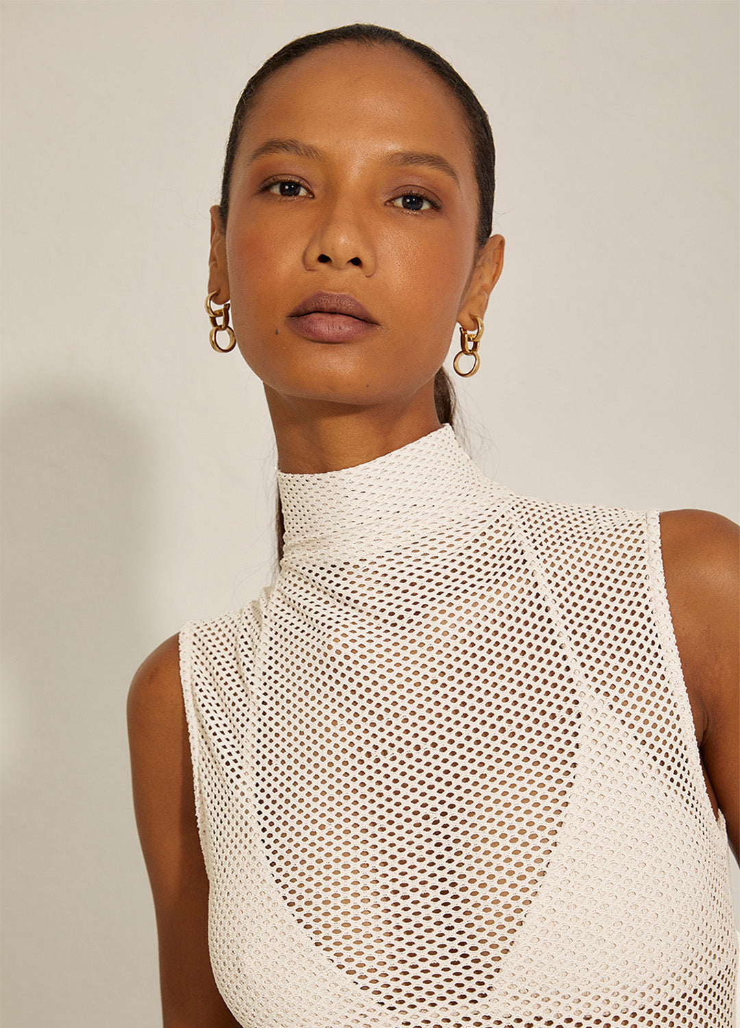 VESTIDO TUBO TELA OFF-WHITE