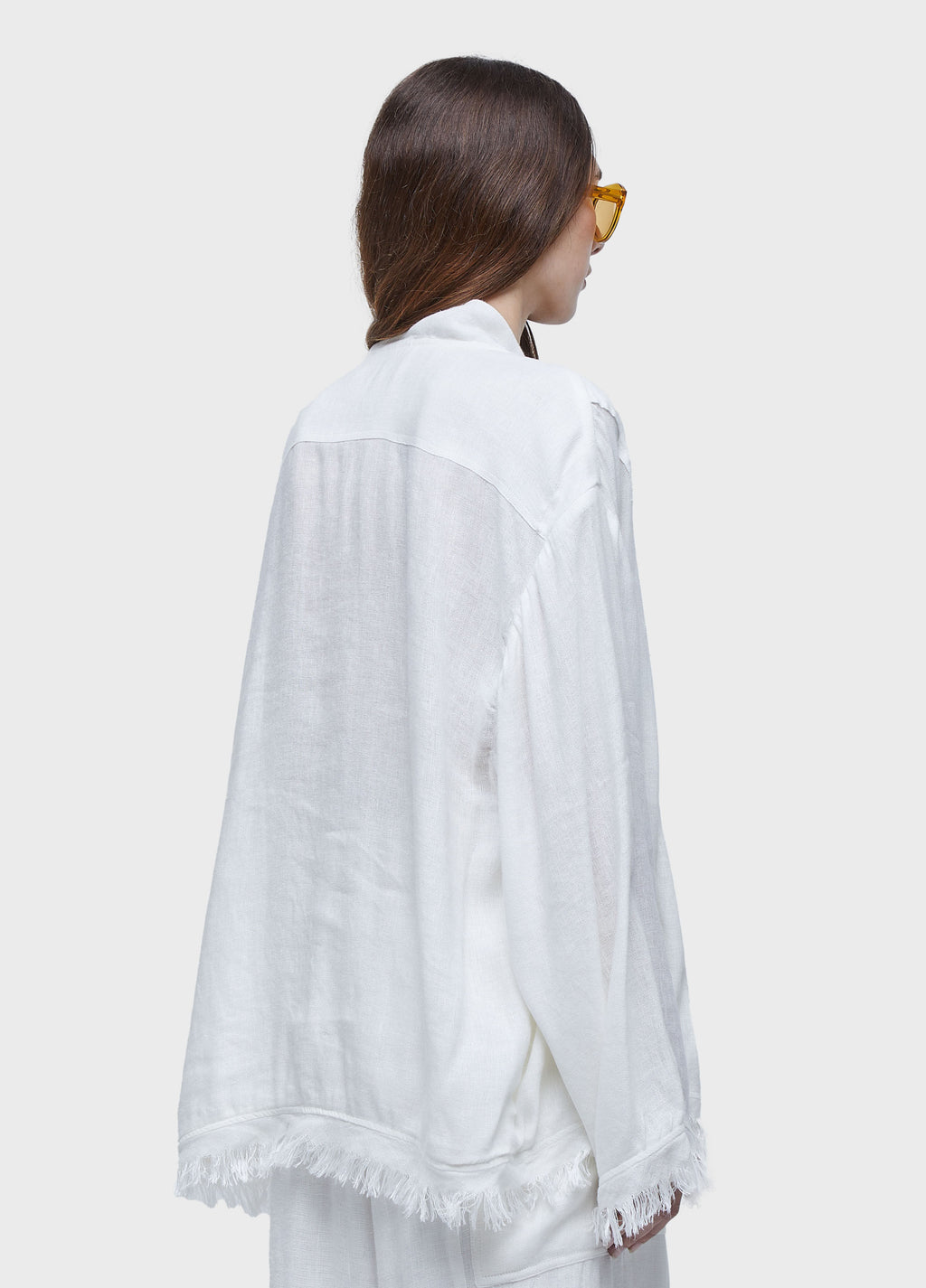 KIMONO CURTO LINHO RECICLADO OFF-WHITE