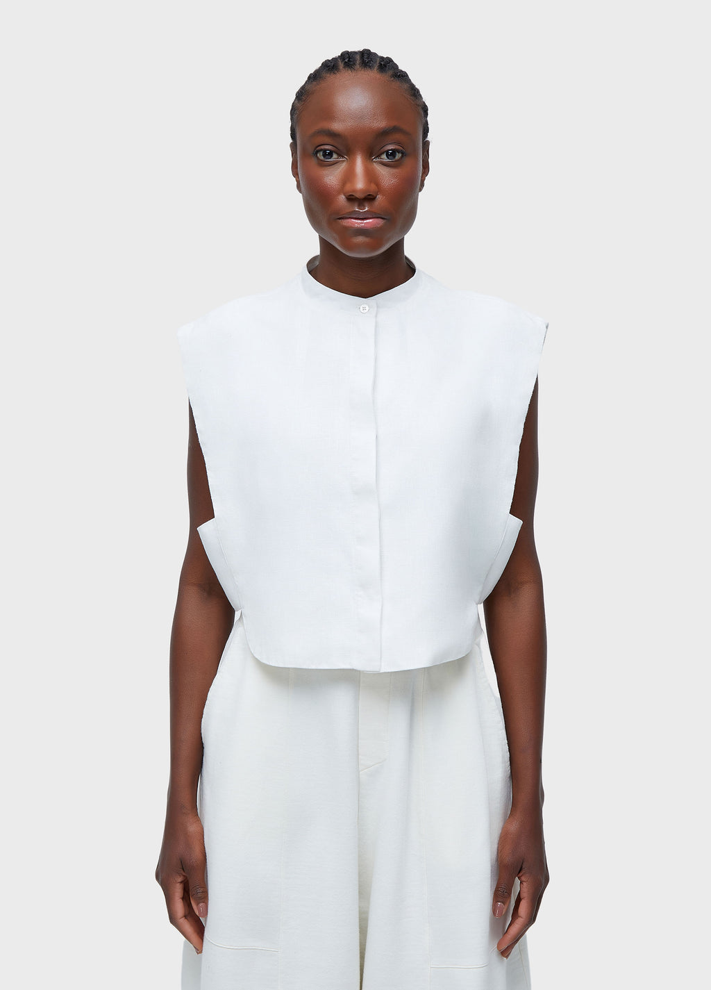 BLUSA SMOKING SLEEVELESS LINEN