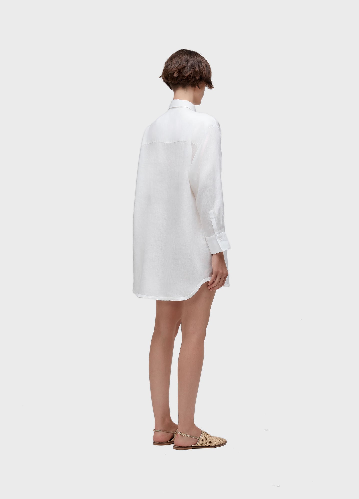 CHEMISE SMOKING VIES CURTA OFF-WHITE