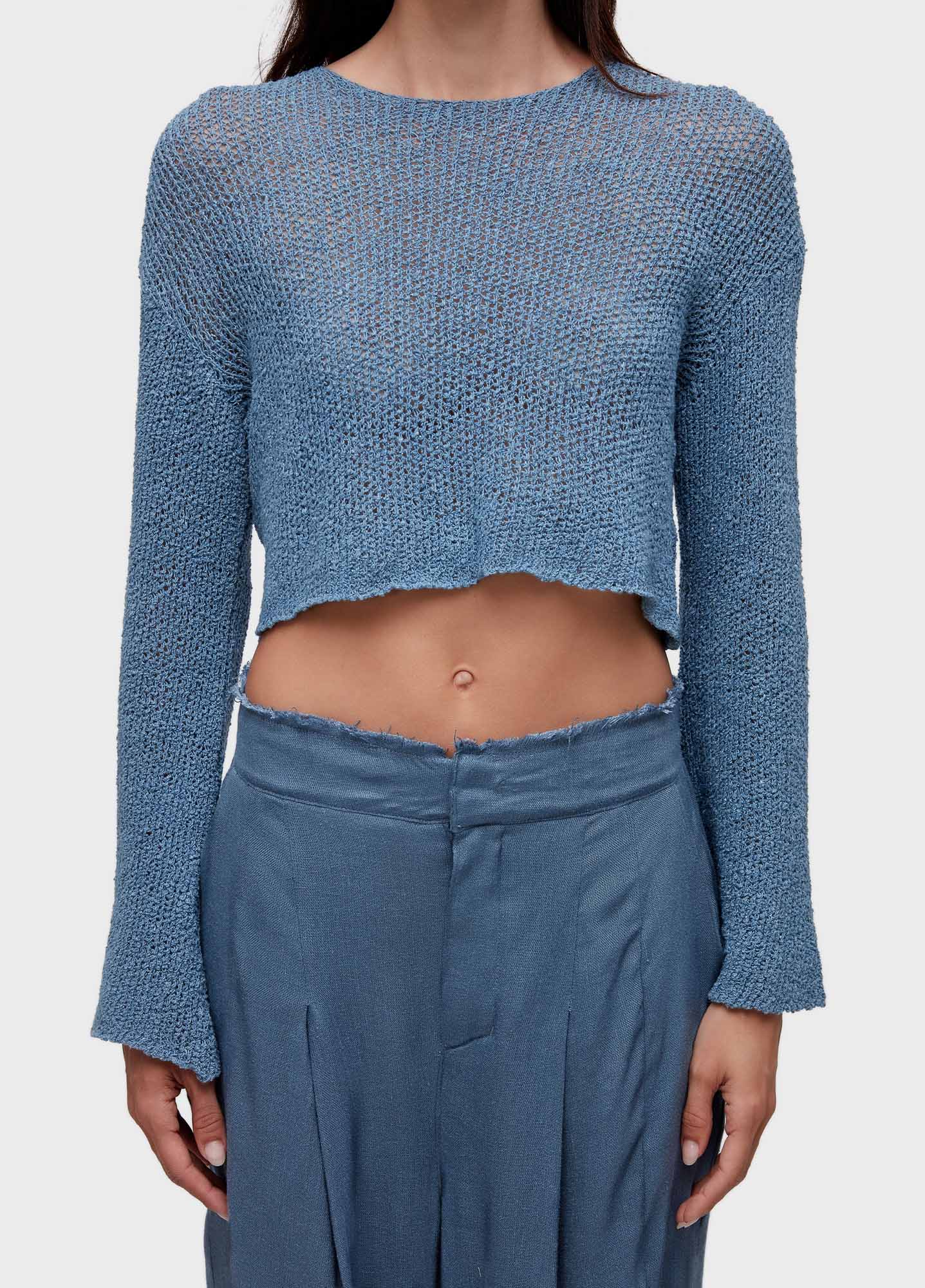 BLUSA ML FLARE TRICOT REDE