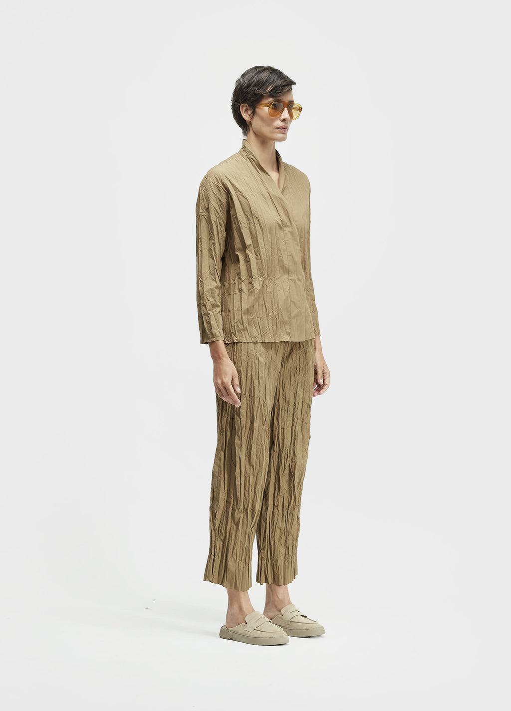 CALÇA TRICOLINE WRINKLED