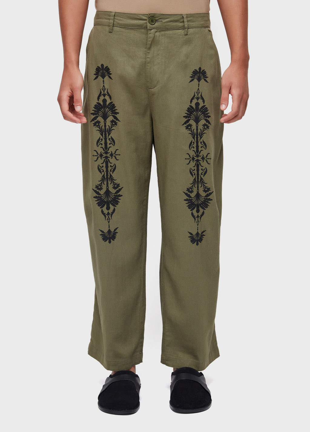 CALÇA LINEN PALMEIRA ARABESCOS