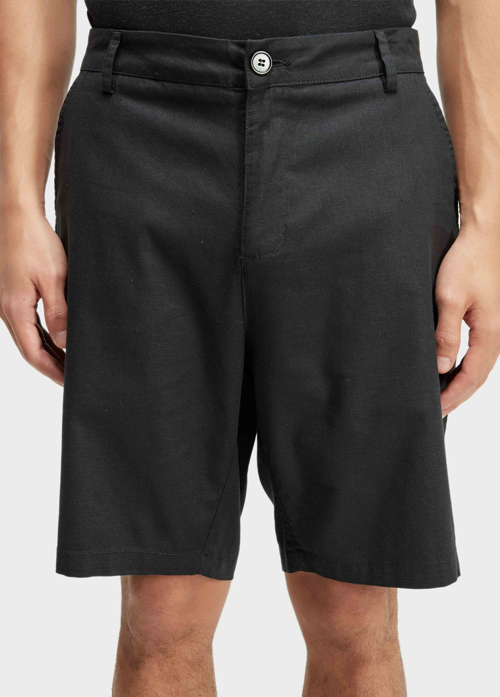 BERMUDA ALFAIATARIA BASIC LINEN PRETO
