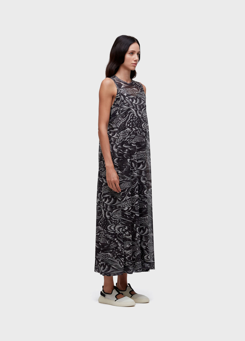 VESTIDO TULE PIRARUCU TRACE PRETO/OFF-WHITE