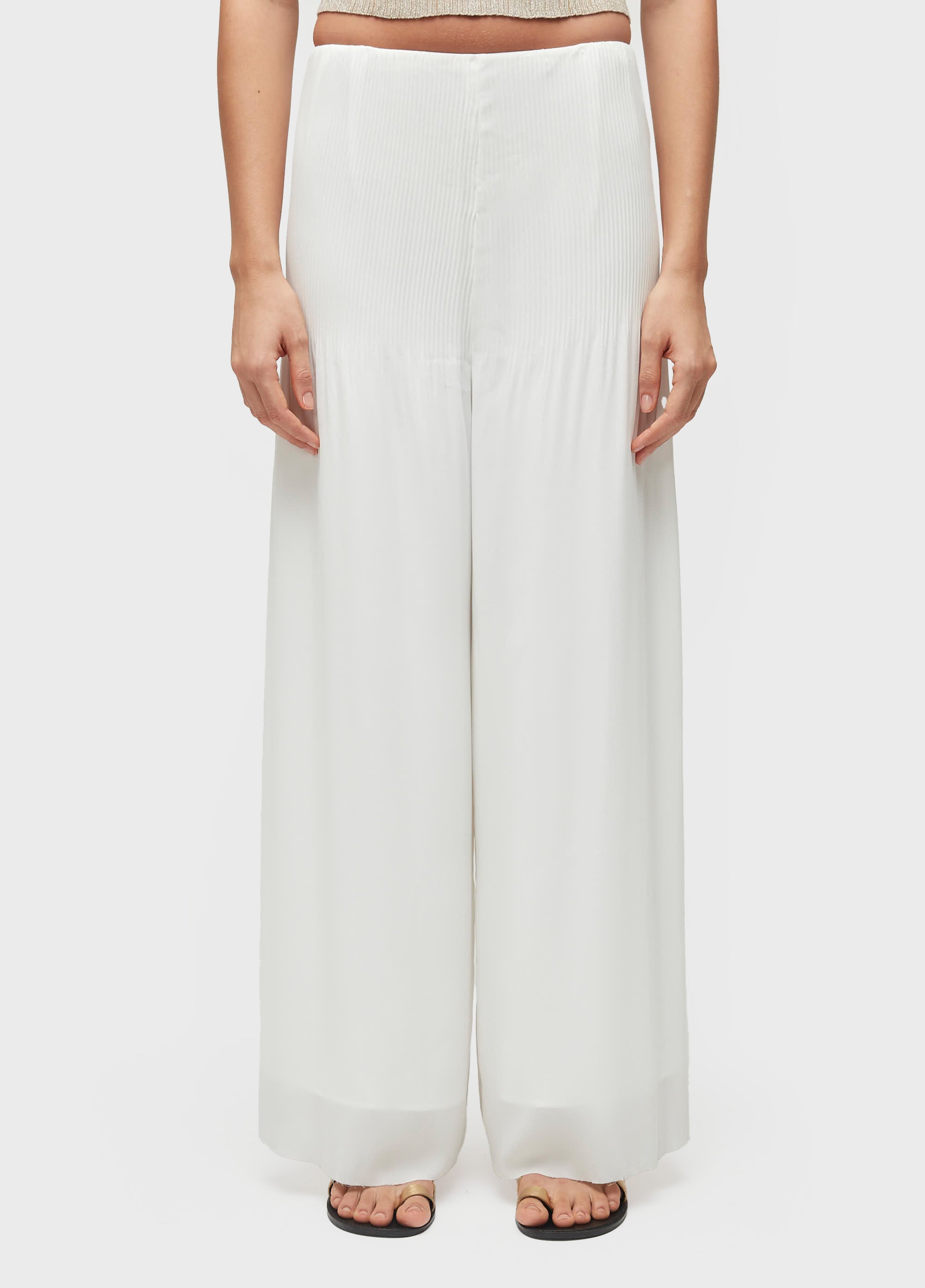 CALÇA RETA PLISSADA