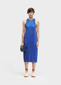 VESTIDO MIDI PLISSE TORCIDO AZUL SEA