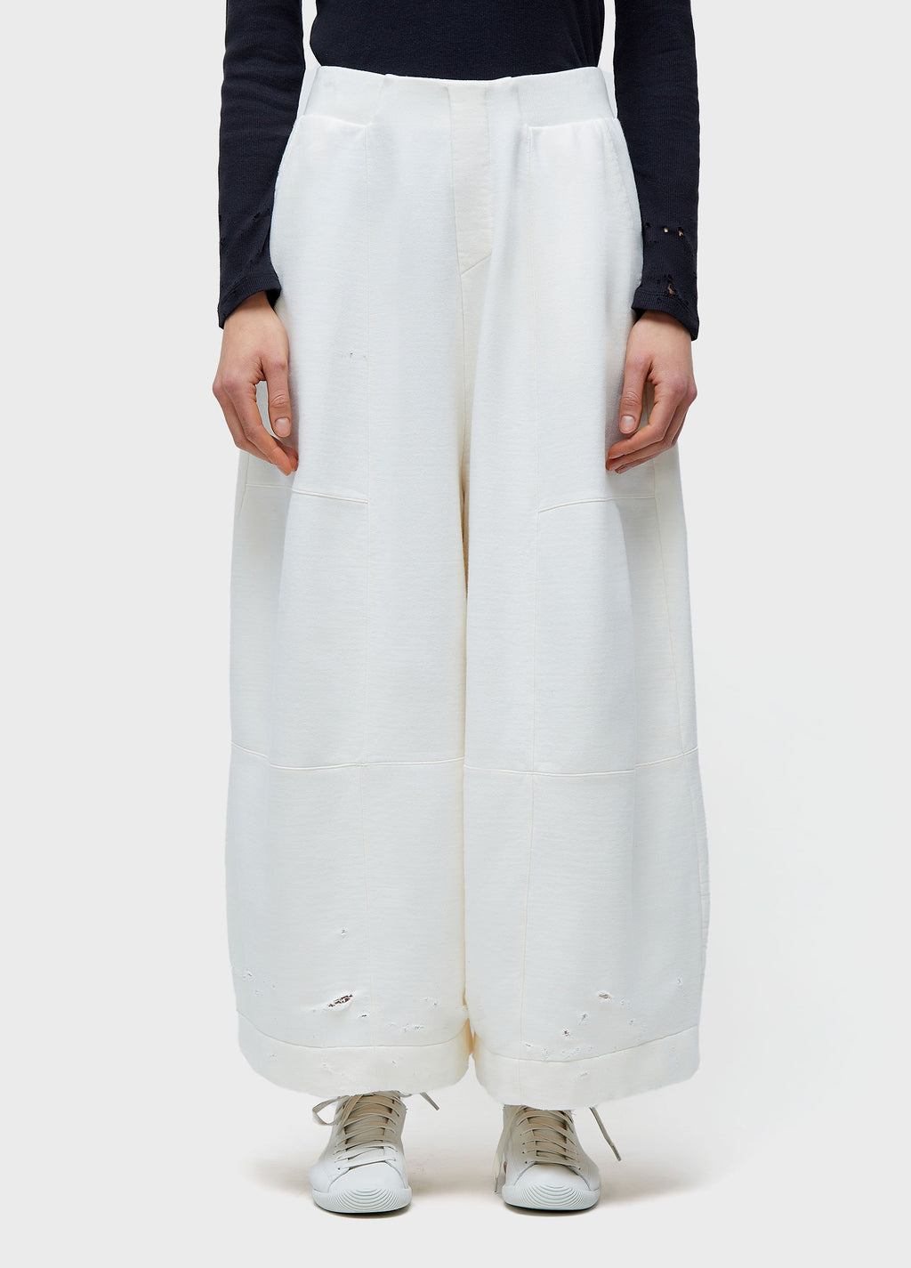 CALCA FEM FRAYED OFF-WHITE
