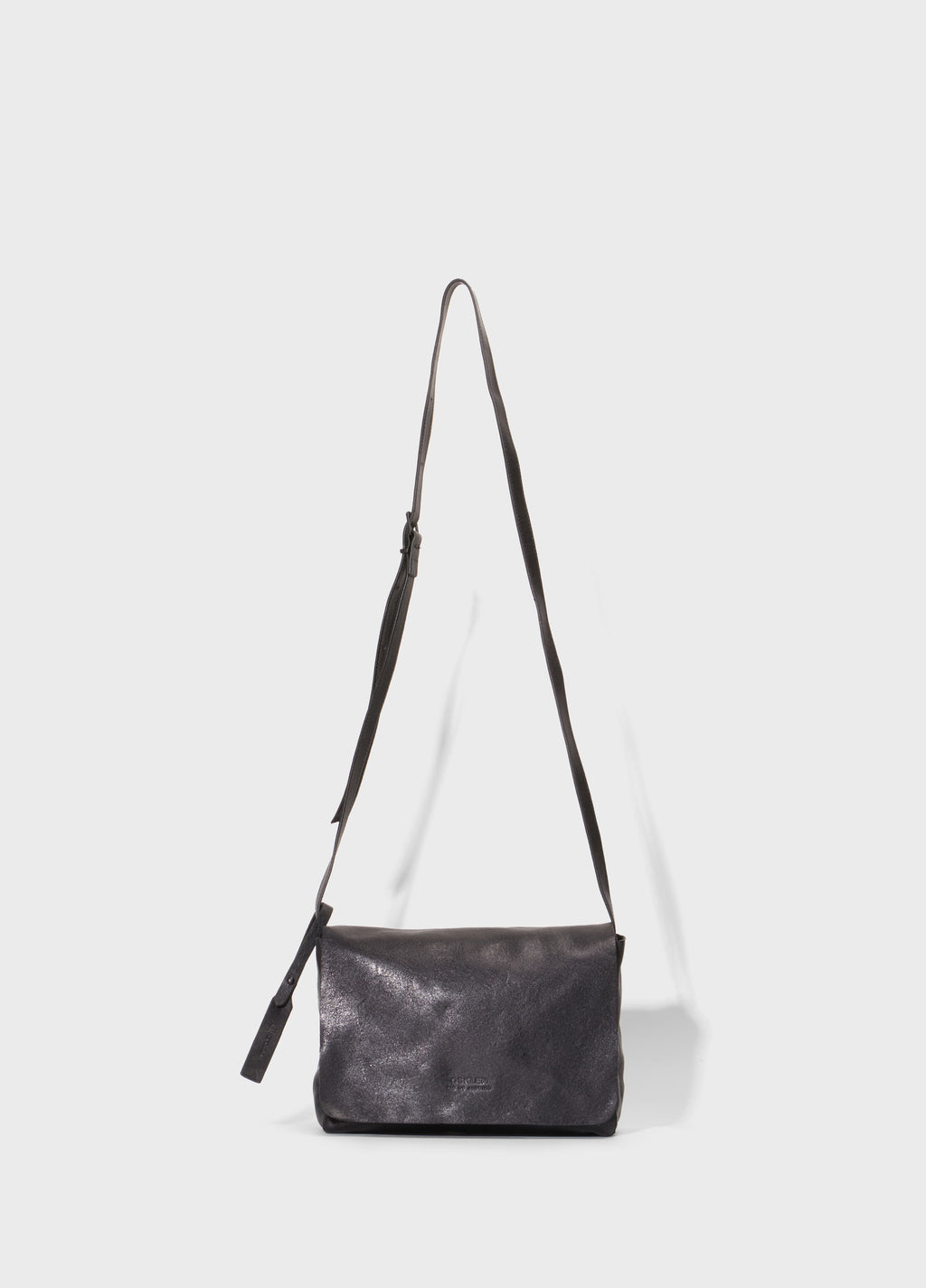 SMALL LEATHER CROSSBODY E-BASICS BAG PRETO