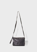 SMALL LEATHER CROSSBODY E-BASICS BAG PRETO