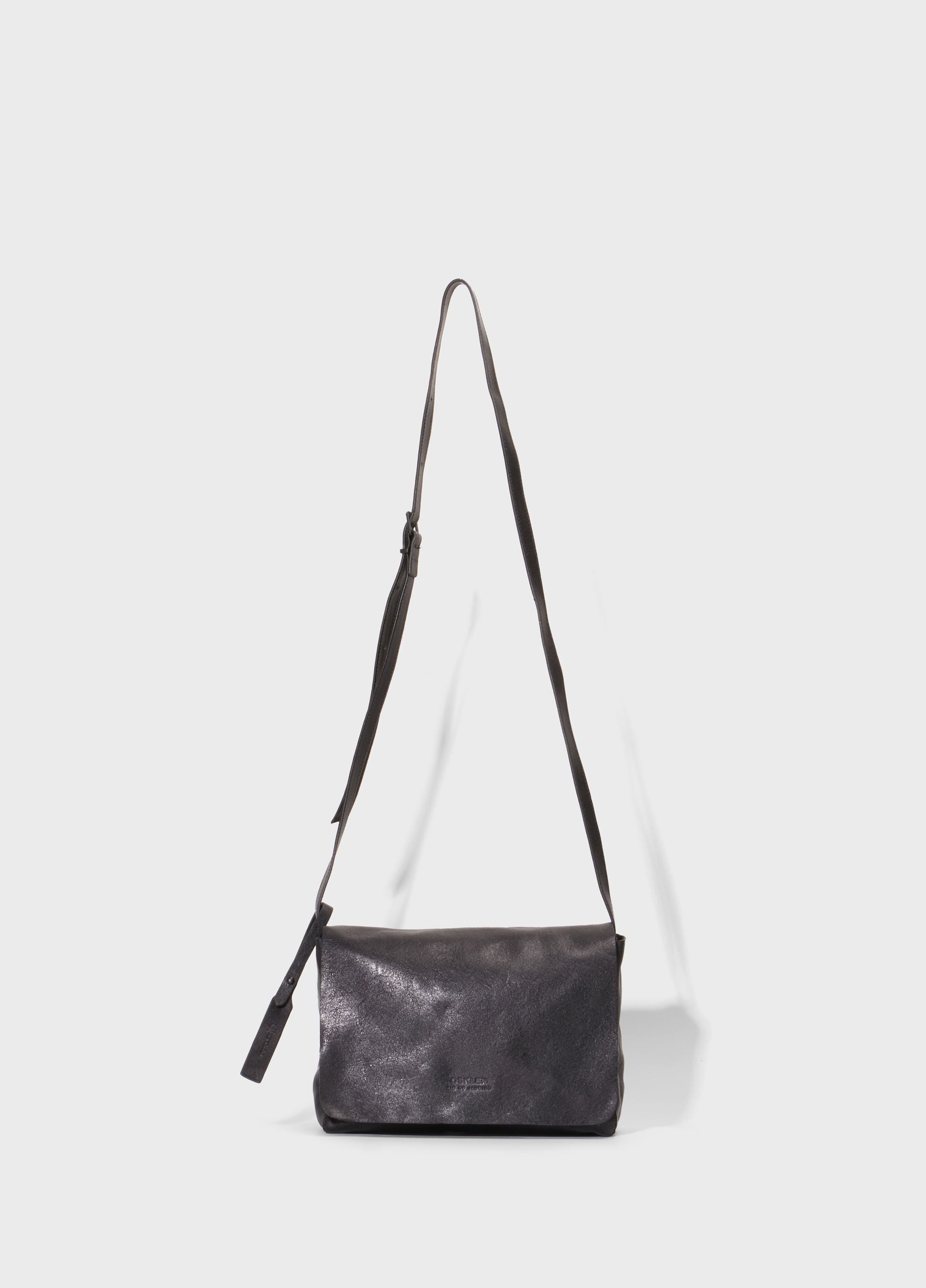 SMALL LEATHER CROSSBODY E-BASICS BAG PRETO