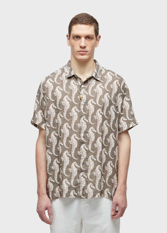 CAMISA LINEN SEAHORSE GREEN MC