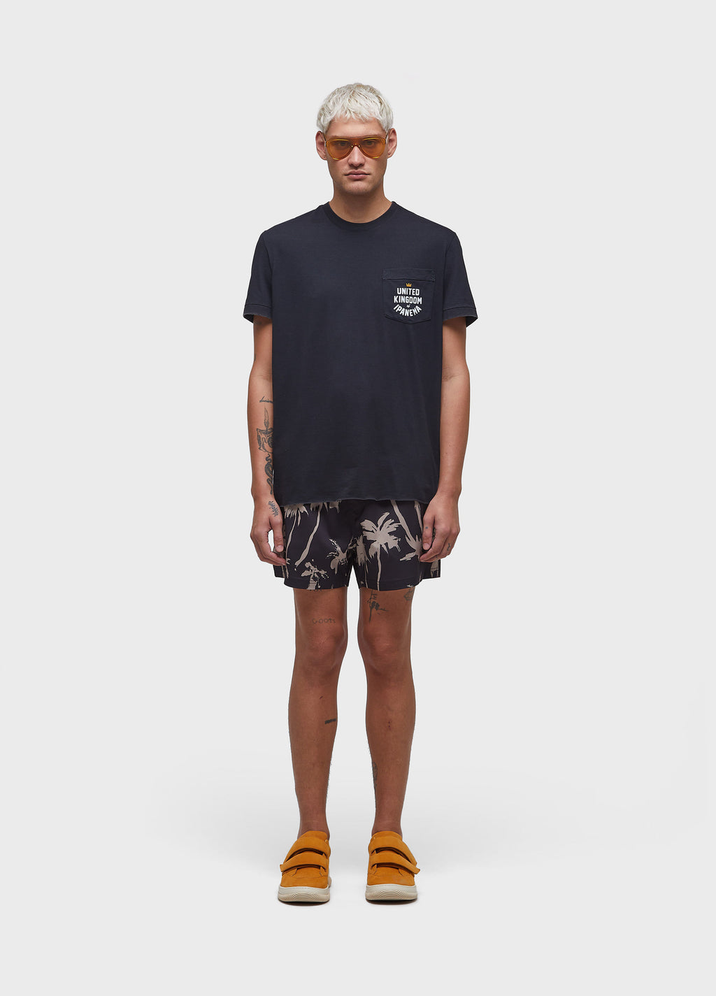 BEACH SHORT AQUAONE RORSCHACH PRETO/CAQUI