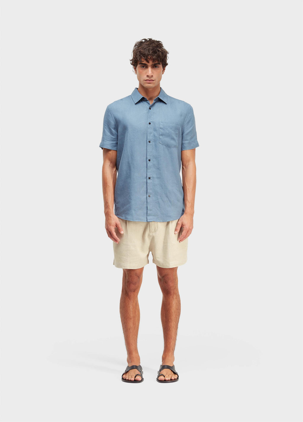 SHORT FLUID LINEN PLEATS