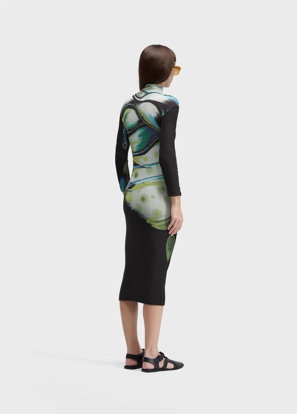 VESTIDO ML MIDI PIXEL BUTTERFLY TEX
