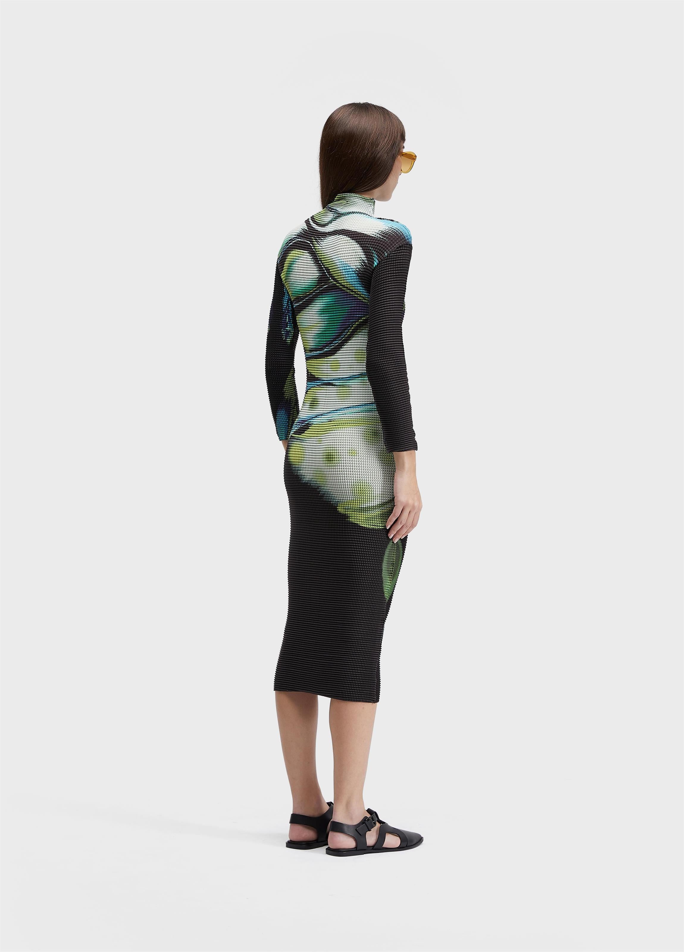 VESTIDO ML MIDI PIXEL BUTTERFLY TEX