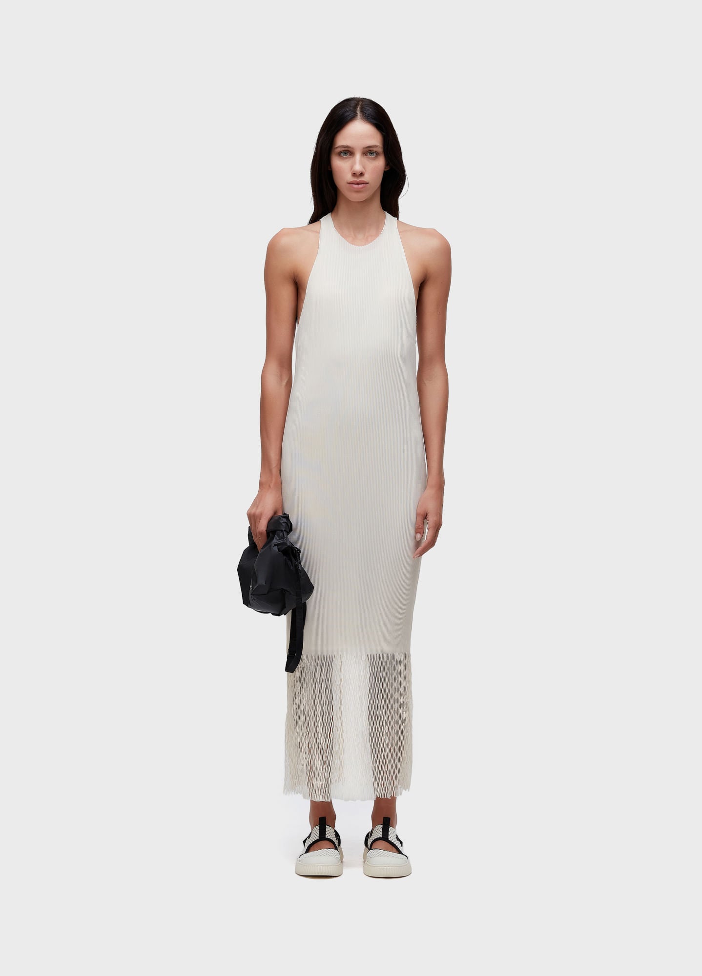 VESTIDO NADADOR PLISSE OFF-WHITE