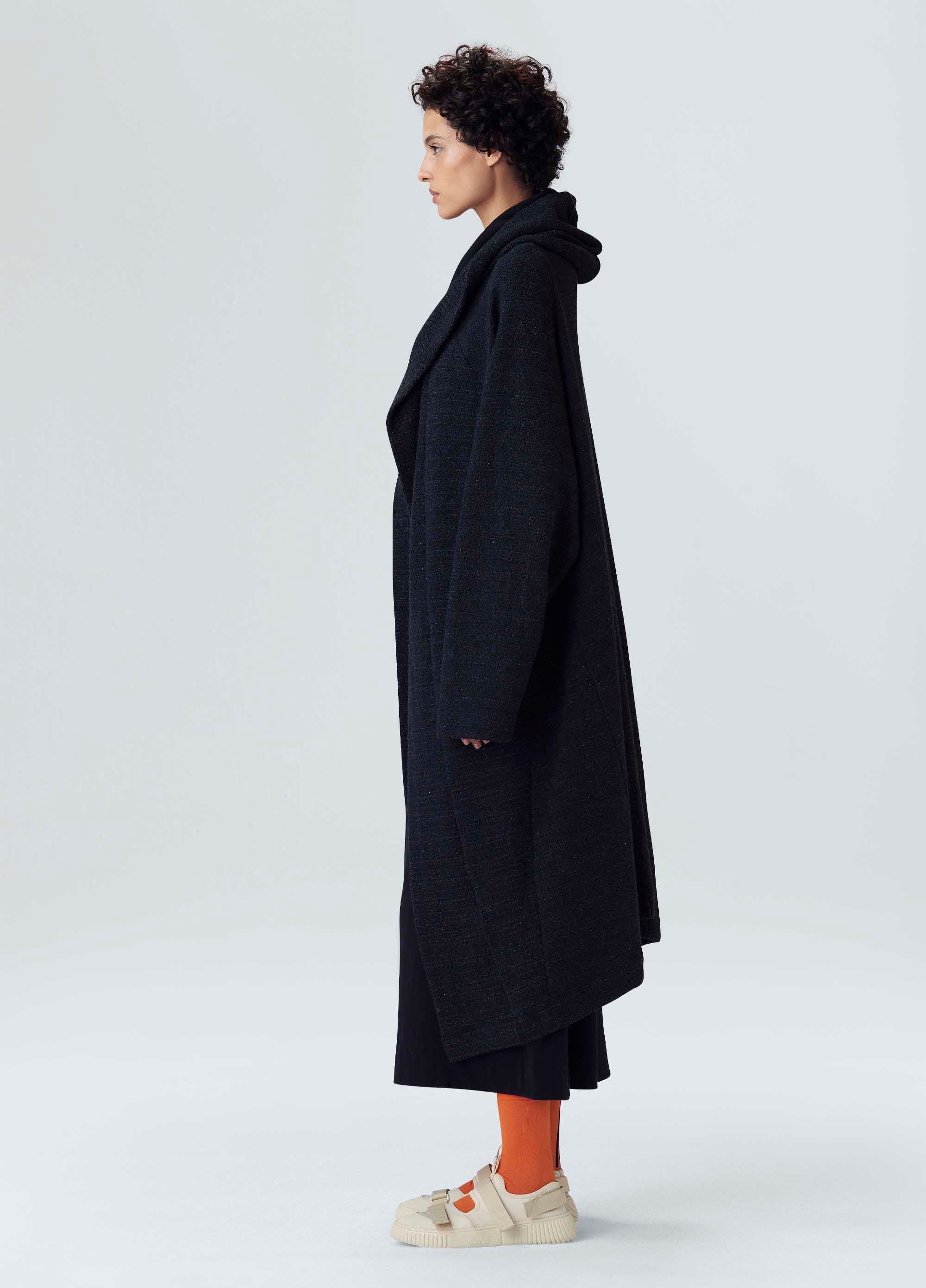 TRENCH COAT MOLETOM CHENILLE PRETO