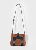 BOLSA COURO CALCADAO CAPUCCINO/PRETO