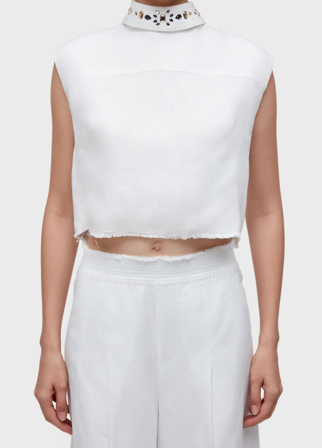 BLUSA SLEEVELESS LINEN CRISTAIS