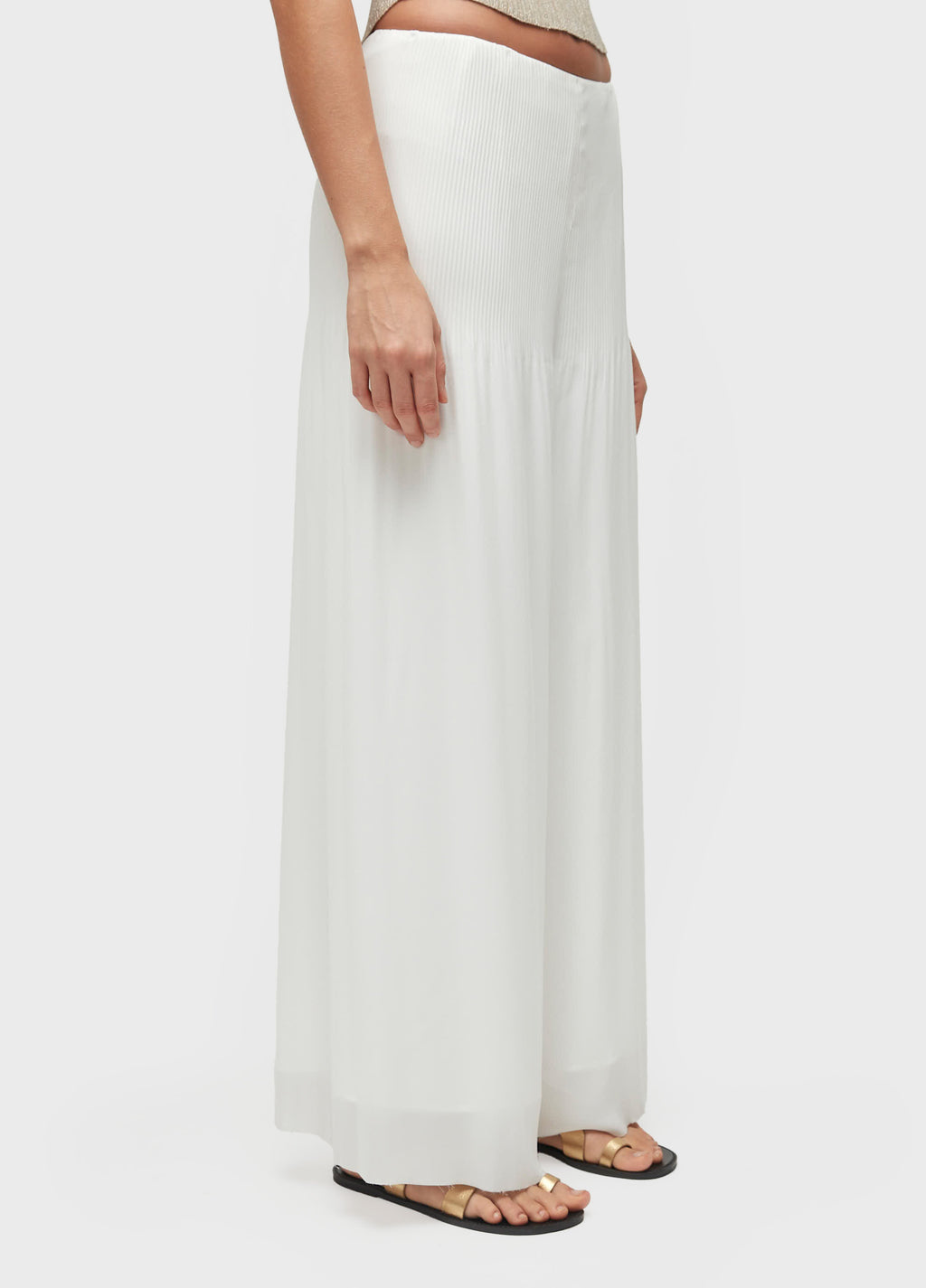 CALÇA RETA PLISSADA