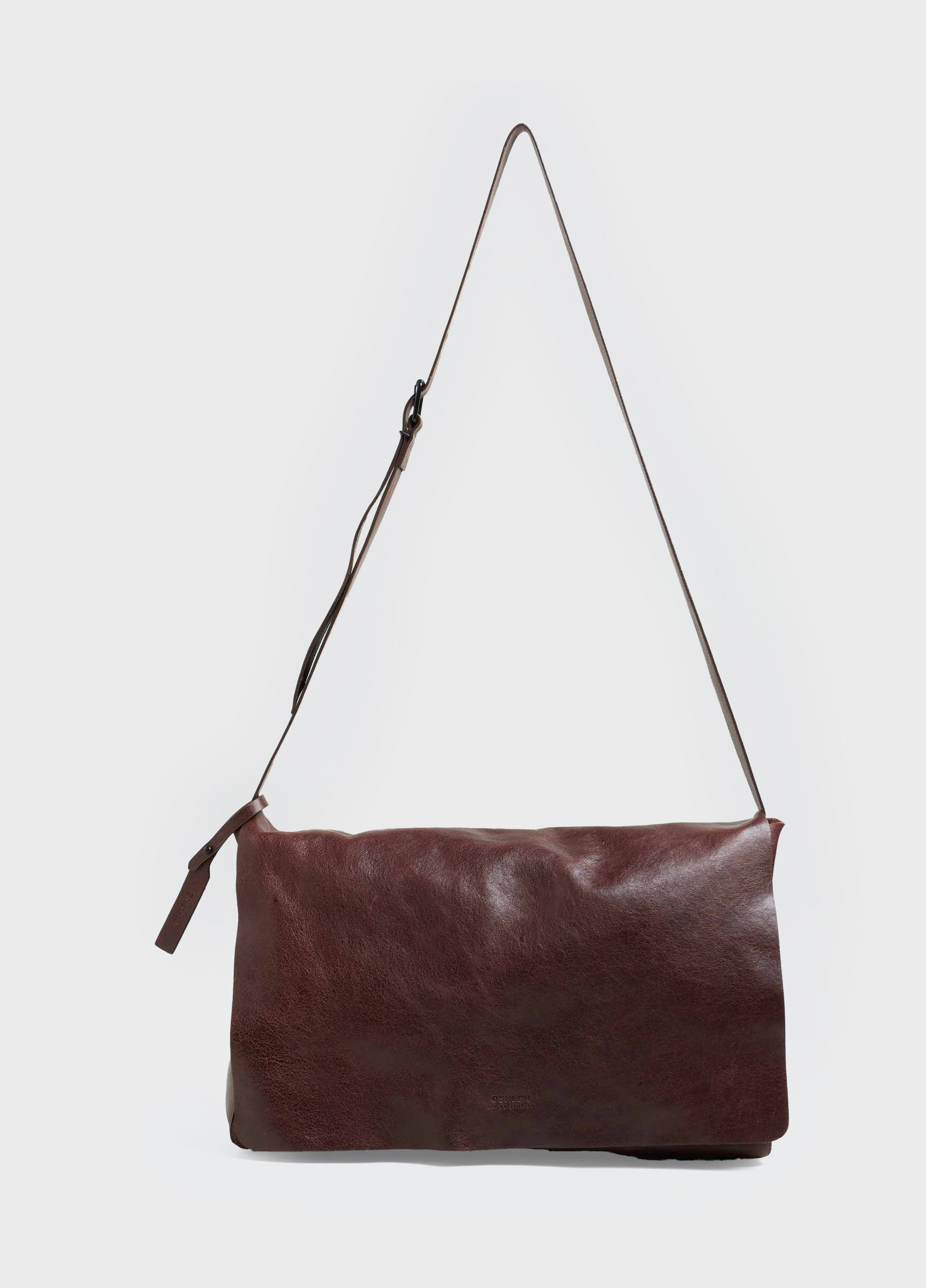 LARGE LEATHER CROSSBODY E-BASICS BAG