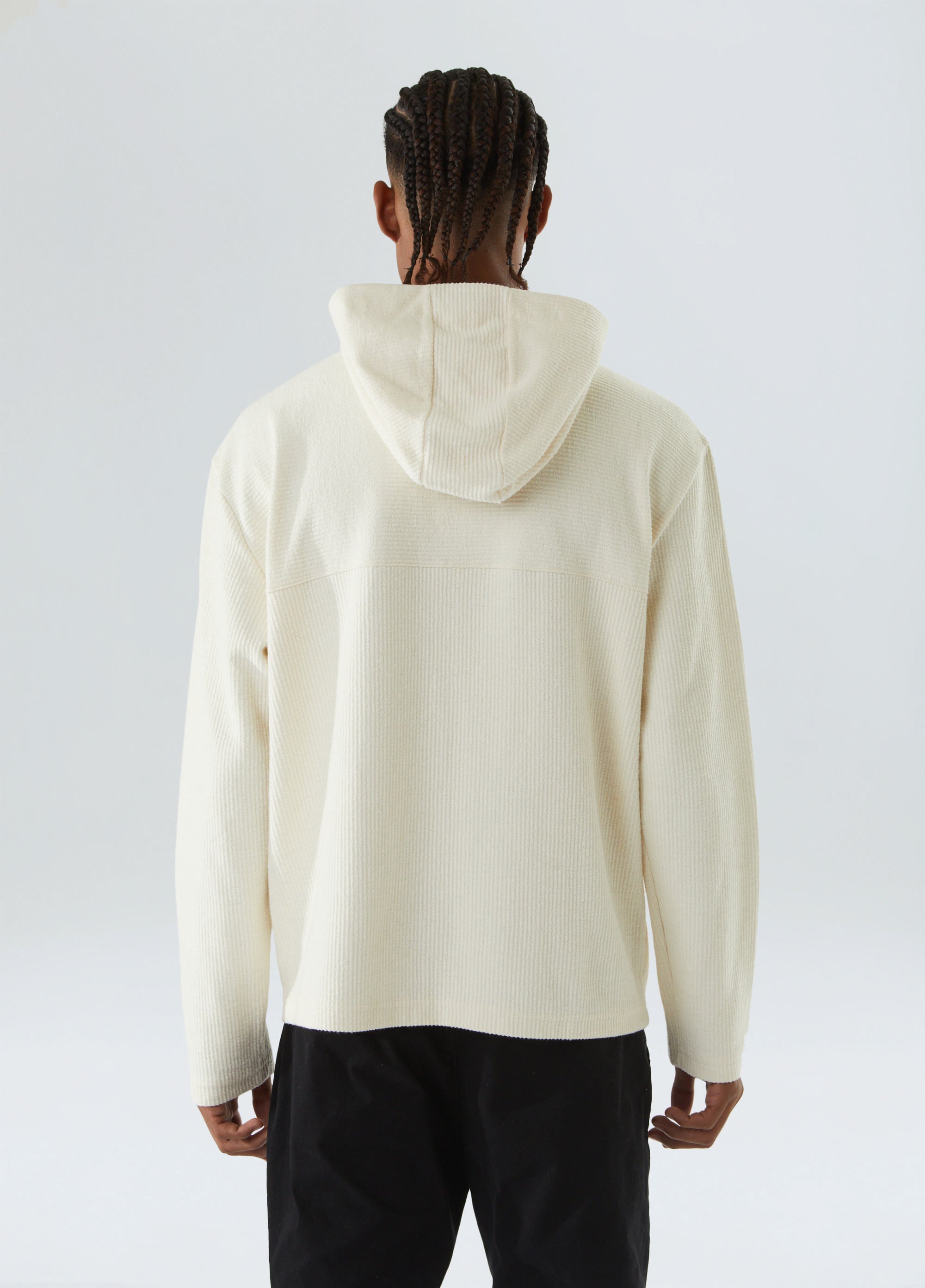 CASACO HOODIE SOFT FUZZ OFF-WHITE