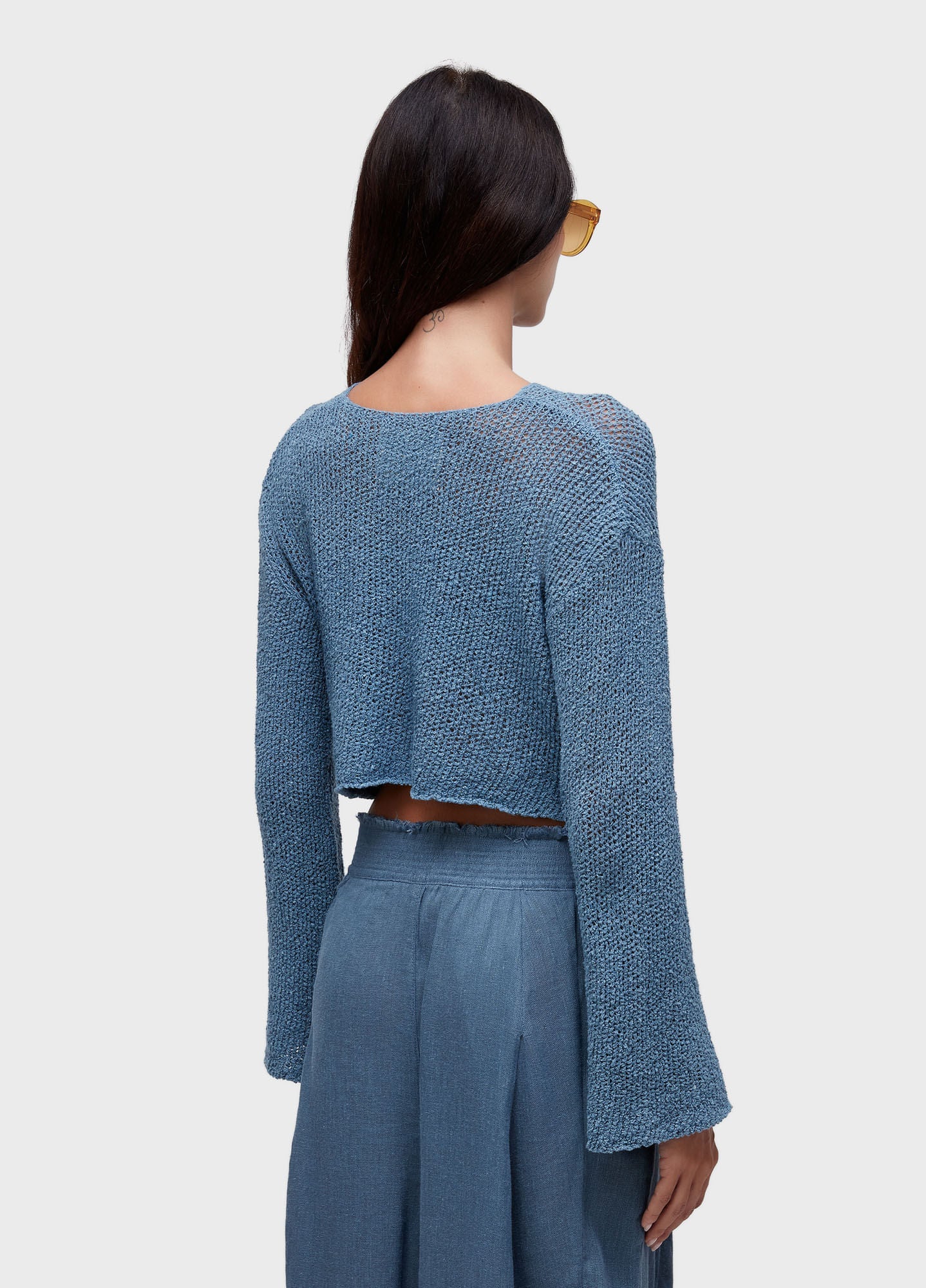BLUSA ML FLARE TRICOT REDE