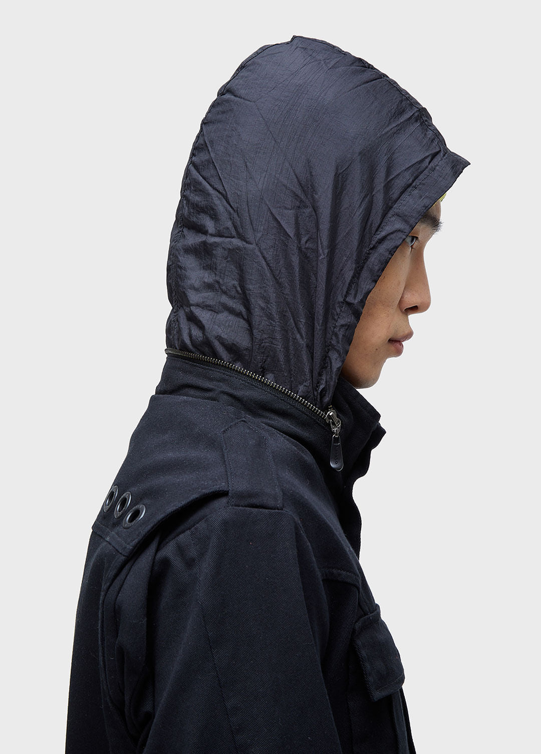 PARKA MASC POCKETS GOLA ALTA PRETO
