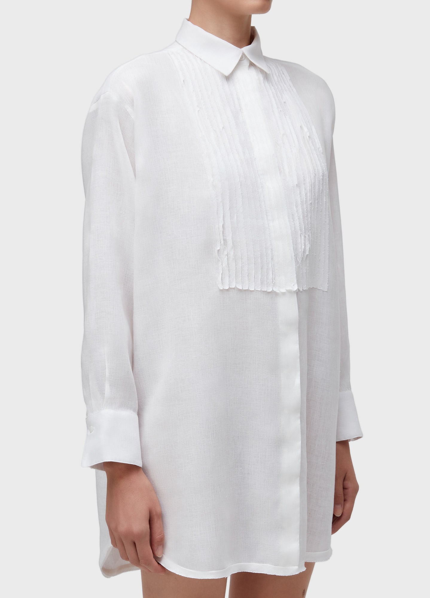 CHEMISE SMOKING VIES CURTA OFF-WHITE