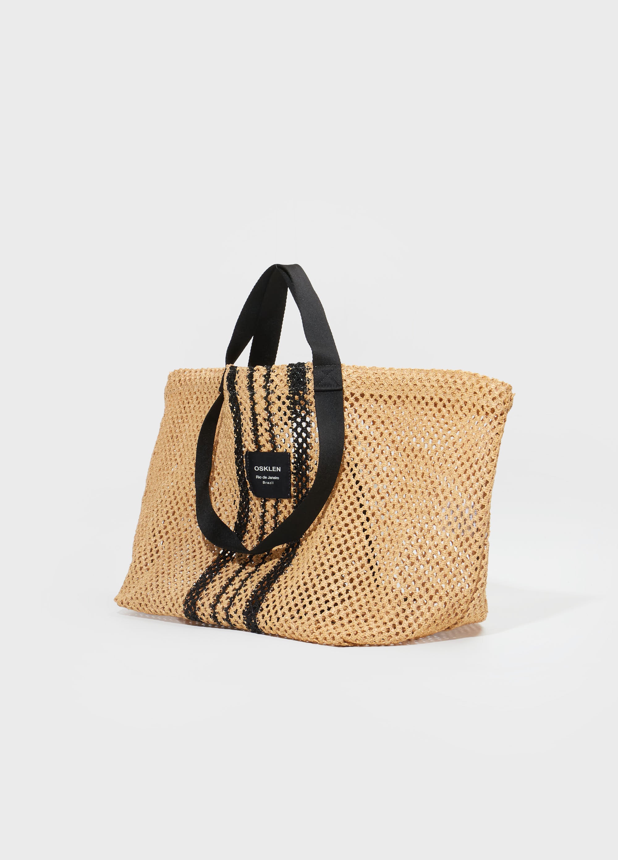BOLSA TOTE TELA PRANCHAO NATURAL/PRETO
