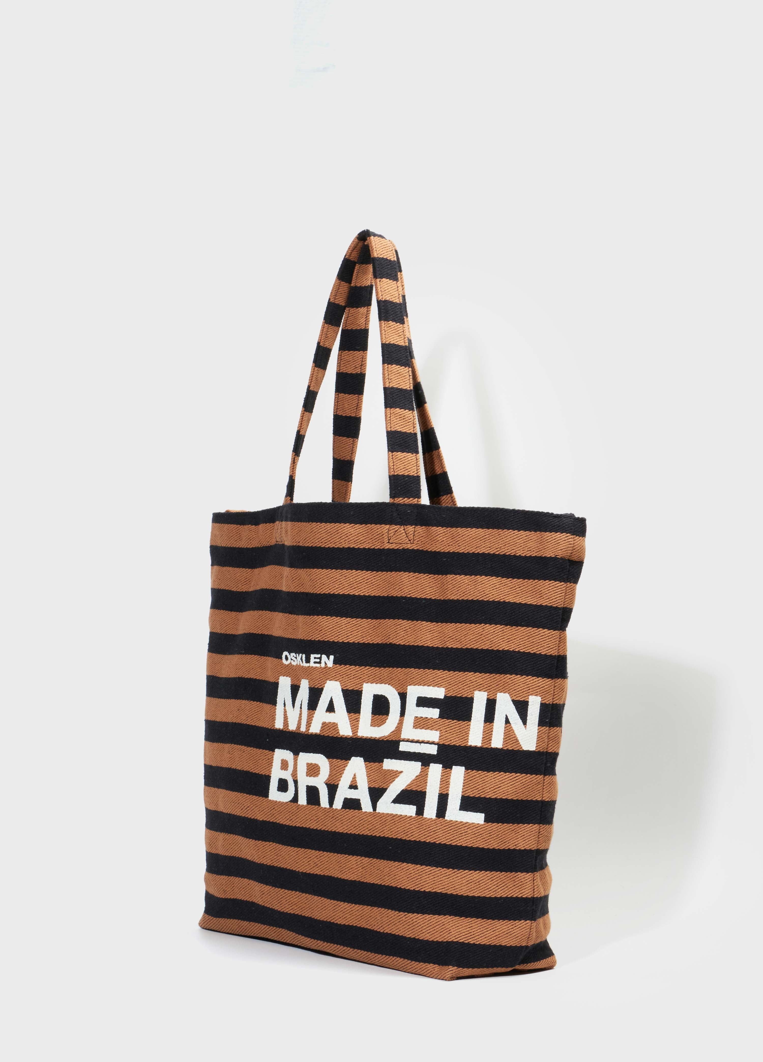 BOLSA TOTE MADE IN BRAZIL BLACK STRIPES