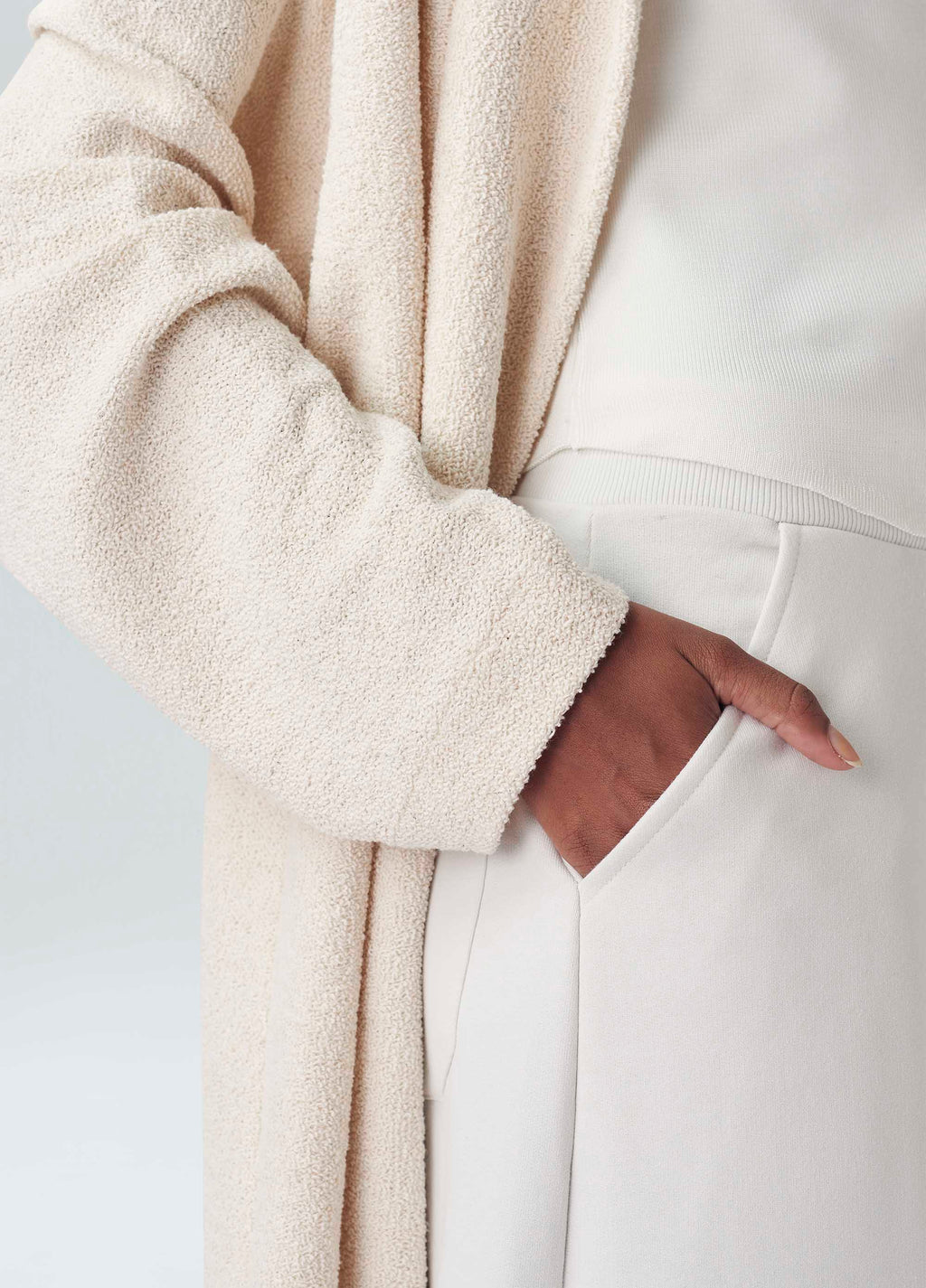 TRENCH COAT MOLETOM CHENILLE OFF-WHITE