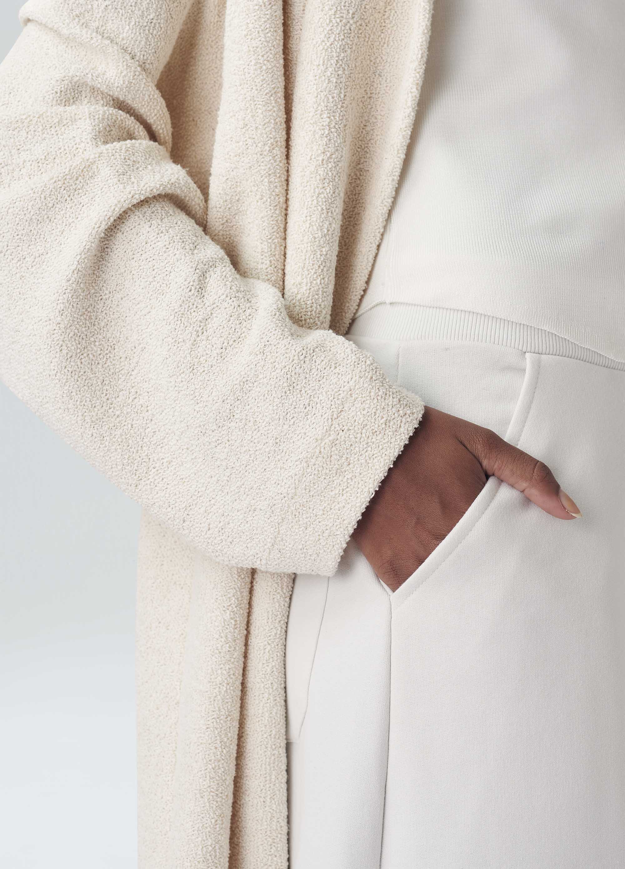 TRENCH COAT MOLETOM CHENILLE OFF-WHITE