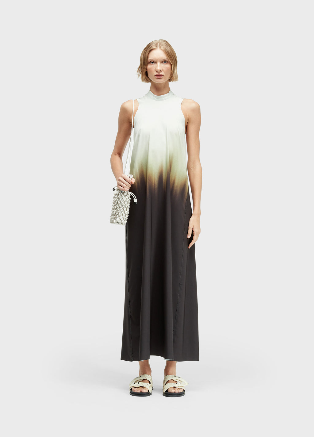 VESTIDO GOLA BLURRED BROWN SUPERLIGHT